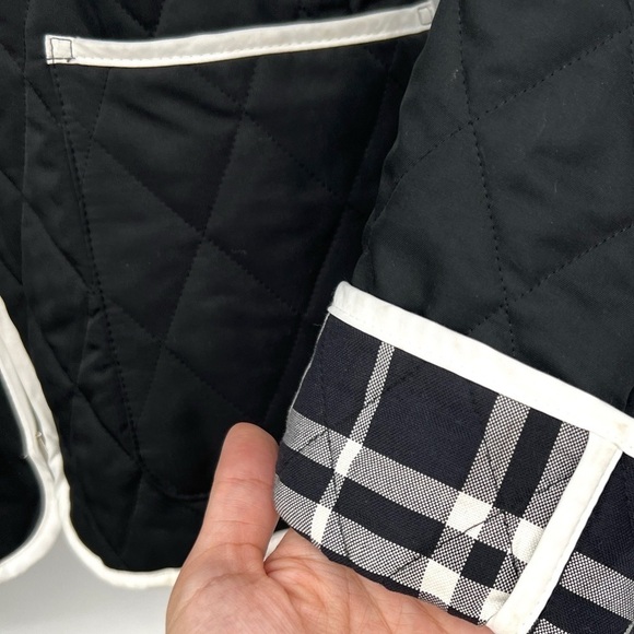 BURBERRY Burberry Black Quilted Button Jacket Women's Designer Outerwear Medium - Picture 11 of 15